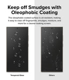 Galaxy S24 Ultra Screen Protector | Easy Slide Tempered Glass - Comparison of oleophobic glass versus standard screen.