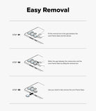 Galaxy S25 Edge | Camera Lens Frame Glass - Three-step instructional diagram showing how to use a tool to remove the camera lens frame glass.