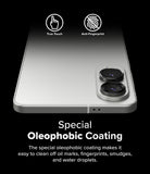 Galaxy S25 Edge | Camera Lens Frame Glass - Camera lens glass with oleophobic coating, featuring True Touch and Anti-Fingerprint icons on a phone.
