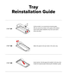 Galaxy S25 Edge Screen Protector | Easy Slide Privacy Tempered Glass - Three-step instructional diagram showing how to attach tempered glass to an installation tray.