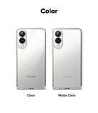 Galaxy S25 Edge Case | Fusion - Two Samsung phones in clear and matte clear protective cases side by side.