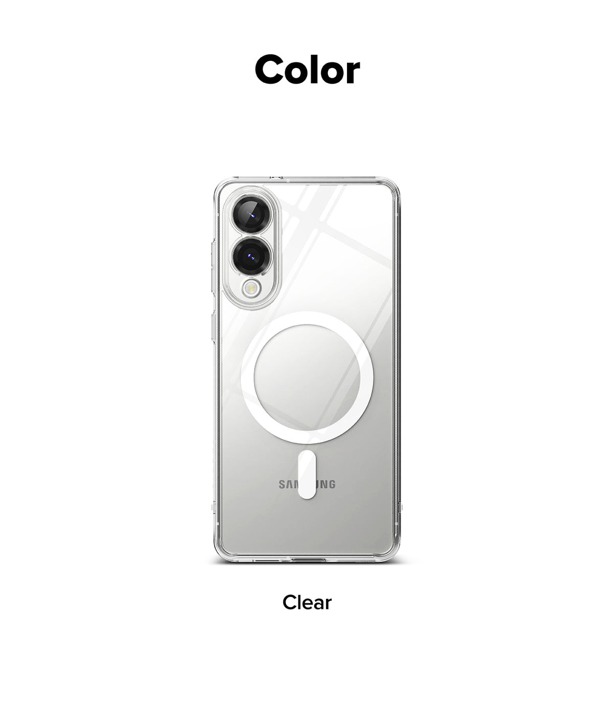 Galaxy S25 Edge Case | Fusion Magnetic - Clear magnetic phone case for Galaxy S25 with a white ring on the back.
