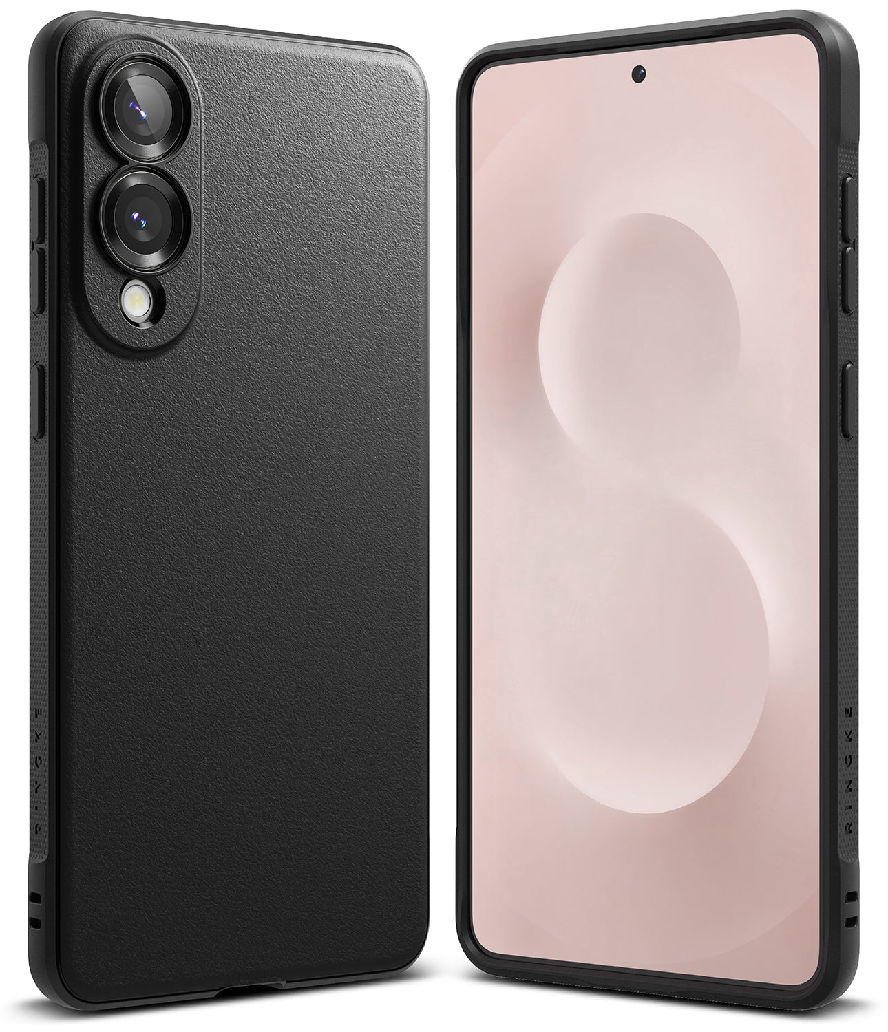 Galaxy S25 Edge Case | Onyx - Black textured phone case shown from back and front views on a white background.