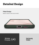 Galaxy S25 Edge Case | Onyx - Bottom view of a phone in an onyx case highlighting precise port cutouts and charging icons.