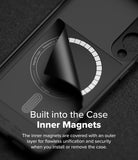 Galaxy S25 Edge Case | Onyx Magnetic - Matte black phone case with a peeling layer revealing a circular magnetic ring.