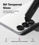 Galaxy S25 FE | Camera Lens Frame Glass - Galaxy S25 FE - A utility knife blade scratches against a 9H tempered glass camera lens protector on a smartphone.