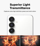 Galaxy S25 FE | Camera Lens Frame Glass - Comparison showing clearer, more vivid fire imagery with Ringke lens glass.