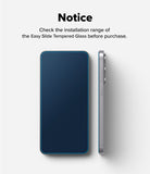 Galaxy S25 FE Screen Protector | Easy Slide Tempered Glass (2P) - Galaxy S25 FE Screen Protector - Front and side view of a smartphone showing the screen protector coverage area.