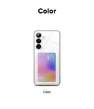 Galaxy S25 FE Case | Fusion Card - Clear phone case with a card holder slot containing a colorful gradient credit card.