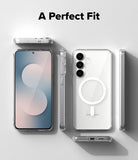 Galaxy S25 FE Case | Fusion Magnetic - Clear phone case shown from multiple angles on a Galaxy S25 FE with magnetic ring.