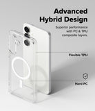 Galaxy S25 FE Case | Fusion Magnetic - Clear hybrid case with magnetic ring shown separated from a white smartphone.