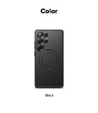 Galaxy S25 Ultra Case | Alles - Matte black protective phone case with a circular magnetic ring on the back.