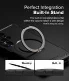 [Bundle] Galaxy S25 Ultra | Alles - Black phone case with a circular, integrated kickstand shown in standing and flat positions.
