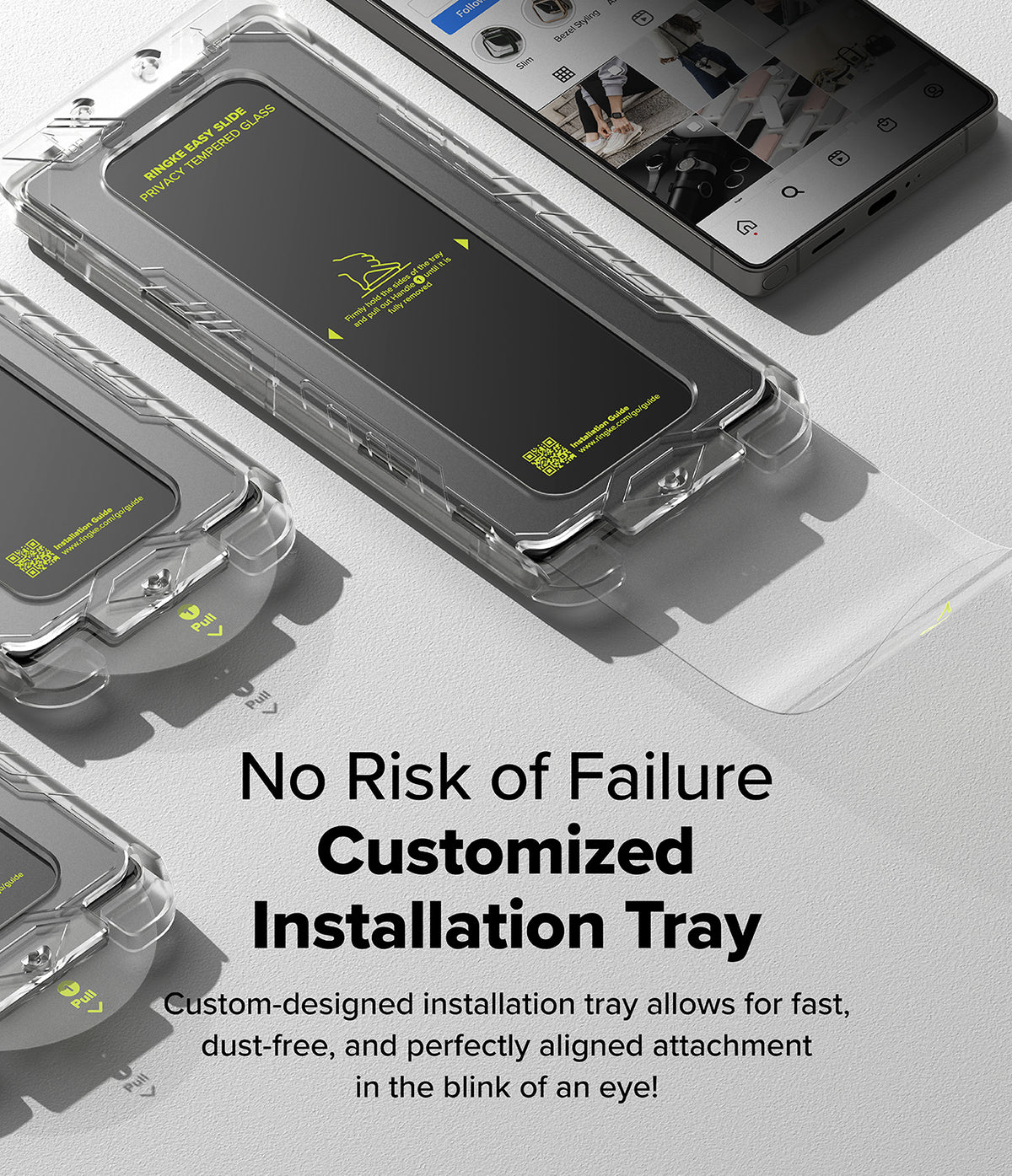 [Bundle] Galaxy S25 Ultra | Fusion-X Magnetic - Galaxy S25 Ultra | Fusion-X Magnetic - Easy slide privacy screen protector installation tray for Galaxy S25 Ultra.