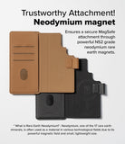 Galaxy S25 Ultra Cover | Folio Grip Wallet Magnetic - Tan and black magnetic folio cases with card slots and MagSafe.