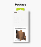Galaxy S25 Ultra Cover | Folio Grip Wallet Magnetic - Galaxy S25 Ultra Cover - White retail packaging for a brown magnetic folio wallet case with a phone grip feature.