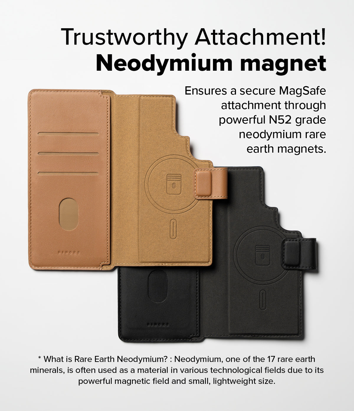 [Combo] Galaxy S25 Ultra Case | Folio Grip Wallet Magnetic + Fusion Magnetic - Tan and black magnetic folio wallet cases.