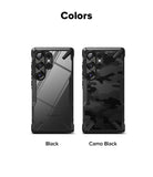 Galaxy S25 Ultra Case | Fusion-X - Two Fusion-X cases for Galaxy S25 Ultra in Black and Camo Black side-by-side.