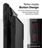 Galaxy S25 Ultra Case | Fusion-X Magnetic - Close-up of black phone case buttons with textured, notched detailing.