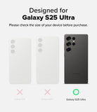 Galaxy S25 Ultra Case | Fusion-X Magnetic - Comparison of S25, S25+, and S25 Ultra phones with a green check for the Ultra.