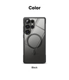 Galaxy S25 Ultra Case | Fusion Bold Magnetic - Black magnetic phone case with a clear back and camera lens cutouts.