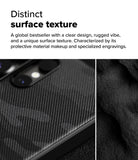 Galaxy S25 Ultra Case | Onyx - Close-up of a black phone case featuring diagonal textured engravings and a rugged, matte finish.