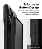 Galaxy S25 Ultra Case | Onyx - Close-up of black phone case buttons with textured, notched lines for tactile feedback.
