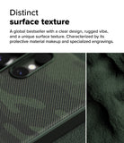 Galaxy S25 Ultra Case | Onyx - Close-up of a dark green phone case with a textured, rugged, camouflage-like pattern.