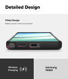 Galaxy S25 Ultra Case | Onyx Magnetic - Close-up of phone case bottom showing precise cutouts for ports and S Pen.