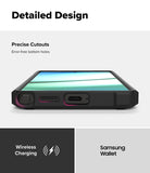 Galaxy S25 Ultra Case | Rugged Gear - Bottom view of a phone case showing precise cutouts for the stylus, speaker, and port.