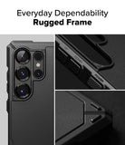 [Bundle] Galaxy S25 Ultra | Rugged Gear Magnetic - Close-up of a black rugged phone case showing camera and button details.