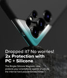 Galaxy S25 Ultra Case | Silicone Magnetic - Close-up of a phone case corner resting on rock, showing PC and silicone layers.