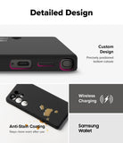 Galaxy S25 Ultra Case | Silicone Magnetic - Close-up of precise bottom cutouts, anti-stain coating, and wireless charging.