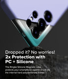 Galaxy S25 Ultra Case | Silicone Magnetic - Lavender phone case with a hard frame resting on a dark, textured rock.