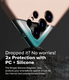 Galaxy S25 Ultra Case | Silicone Magnetic - Pink silicone phone case with a hard polycarbonate frame resting on a rock.