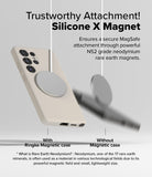 Galaxy S25 Ultra Case | Silicone Magnetic - Comparison showing a phone with a magnetic case holding firm versus one without.