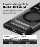 Galaxy S25 Ultra Case | UX Magnetic - Close-up of a phone case with a flat, integrated kickstand and magnetic ring.