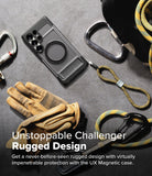 Galaxy S25 Ultra Case | UX Magnetic - Rugged phone case with magnetic ring and kickstand, surrounded by climbing gear.