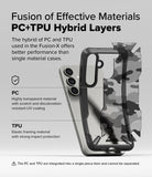 Galaxy S25 Case | Fusion-X - Exploded view of a hybrid PC and TPU phone case showing its layered material construction.