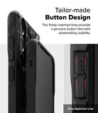 Galaxy S25 Case | Fusion-X - Close-up of phone case buttons with textured, notched sides for improved tactile feedback.