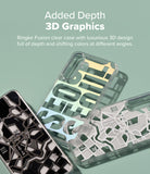 Galaxy S25 Case | Fusion Design - Three clear phone cases with 3D graphic prints of Seoul maps and typography on a green background.