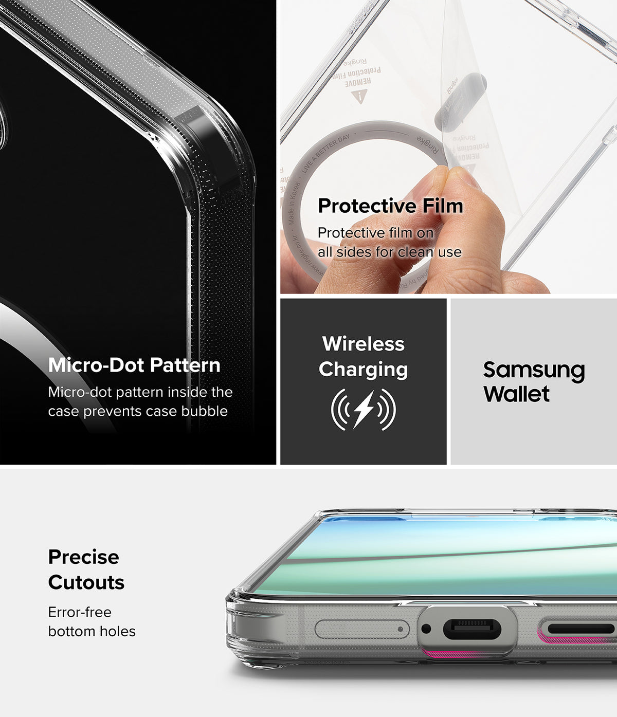 Galaxy S25 Case | Fusion Magnetic - Features protective film, micro-dot pattern, wireless charging, and precise cutouts.
