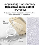 Galaxy S25 Case | Fusion Magnetic - Comparison of yellowed old TPU vs. clear new TPU material for phone case clarity.