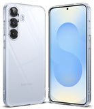 Galaxy S25 Case | Fusion - Clear protective case on a Galaxy S25 shown from both front and back angles.