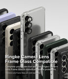 Galaxy S25 Case | Silicone Magnetic - Multiple phone cases stacked, highlighting compatibility with individual camera lens protectors.