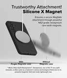 Galaxy S25 Case | Silicone Magnetic - Comparison showing a magnetic charger securely attached to a phone case.