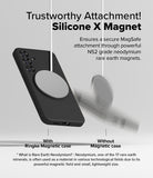 [Bundle] Galaxy S25 | Silicone Magnetic - Comparison showing a magnetic charger attached to a phone case versus falling off.