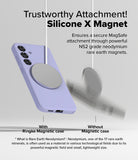 [Bundle] Galaxy S25 | Silicone Magnetic - A lavender phone case with a magnetic attachment compared to one without.