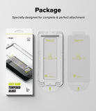 Galaxy S25 Plus Screen Protector | Easy Slide Tempered Glass - Galaxy S25 Plus Screen Protector - Packaging, installation tray, and tempered glass screen protector for Galaxy S25 Plus.