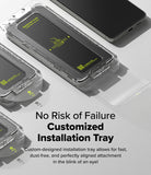 [Bundle] Galaxy S25 | Fusion Magnetic - Galaxy S25 screen protector installation tray with pull-tab guide on a gray surface.